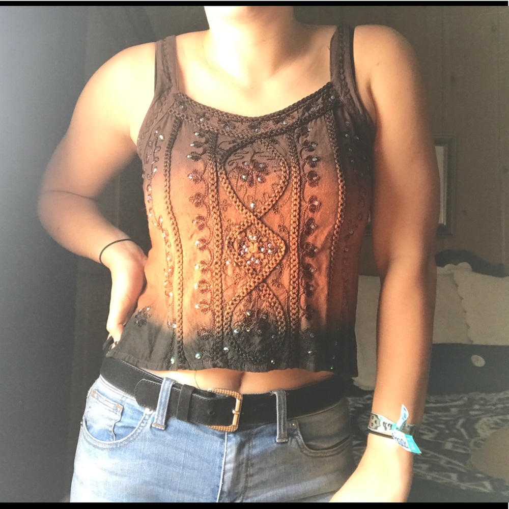 Handmade Embroided Ombré Top